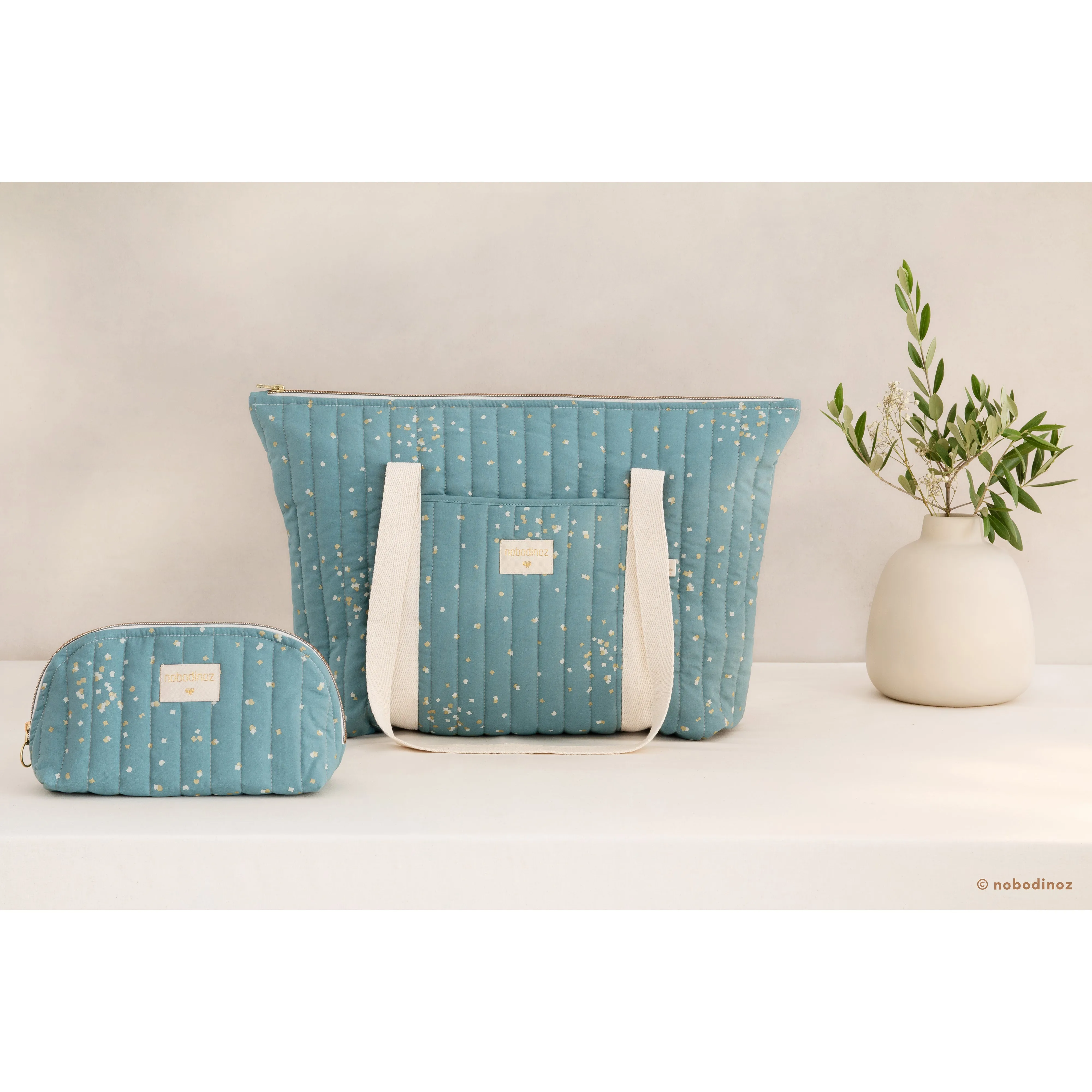 nobodinoz Paris Maternity Bag Gold Confetti / Magic Green