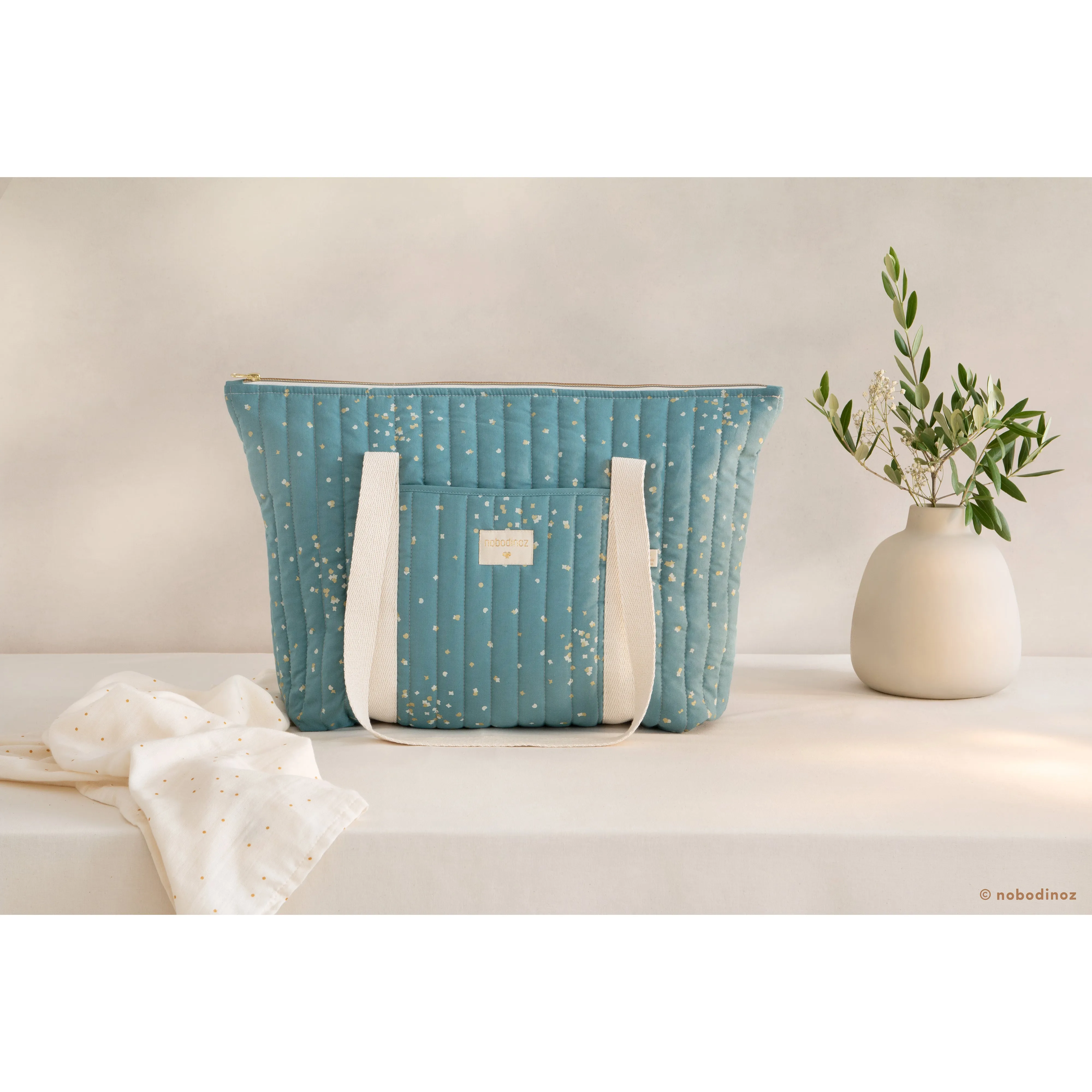 nobodinoz Paris Maternity Bag Gold Confetti / Magic Green