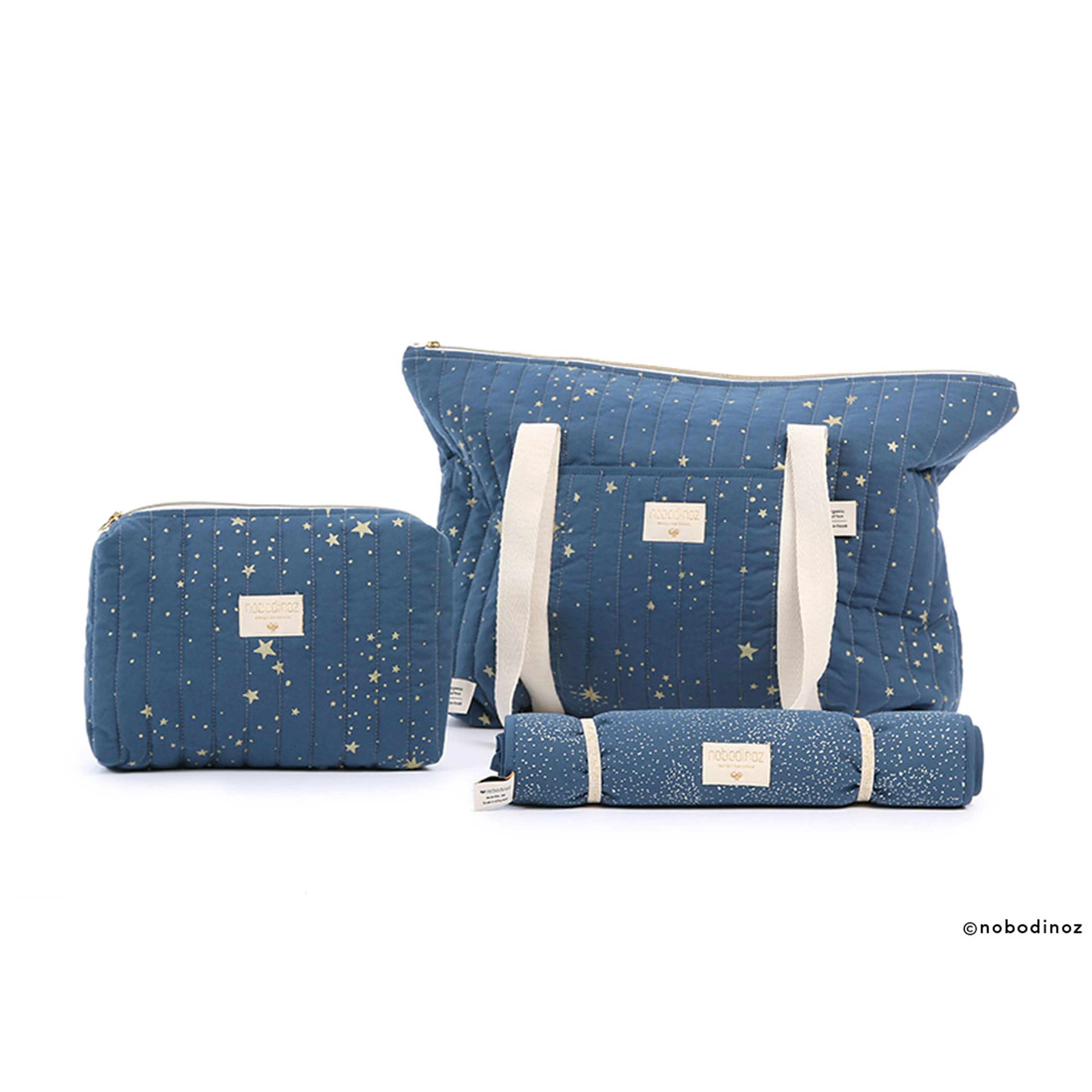 nobodinoz Paris Maternity Bag Gold Stella/ Night Blue