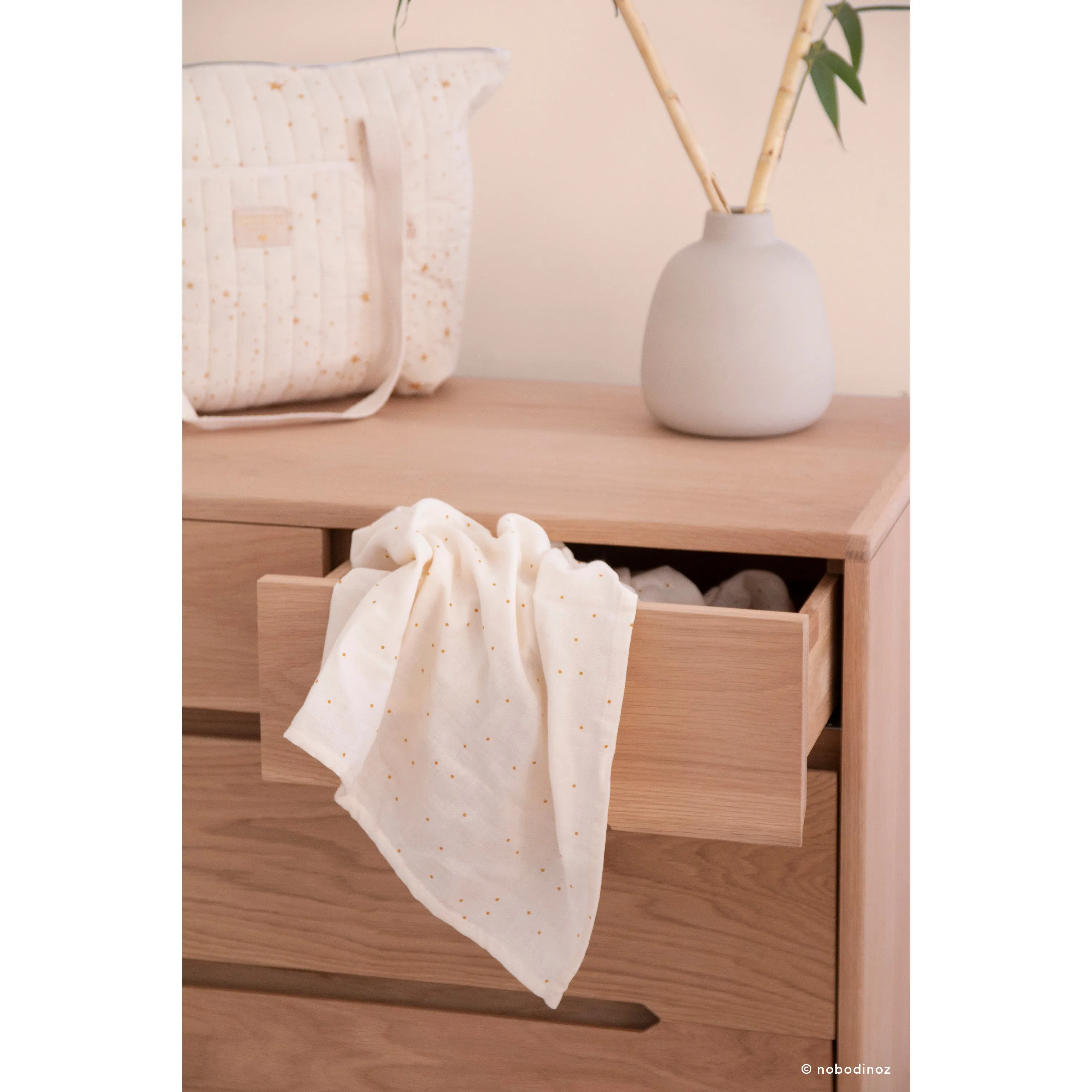 nobodinoz Paris Maternity Bag White Bubble/Aqua