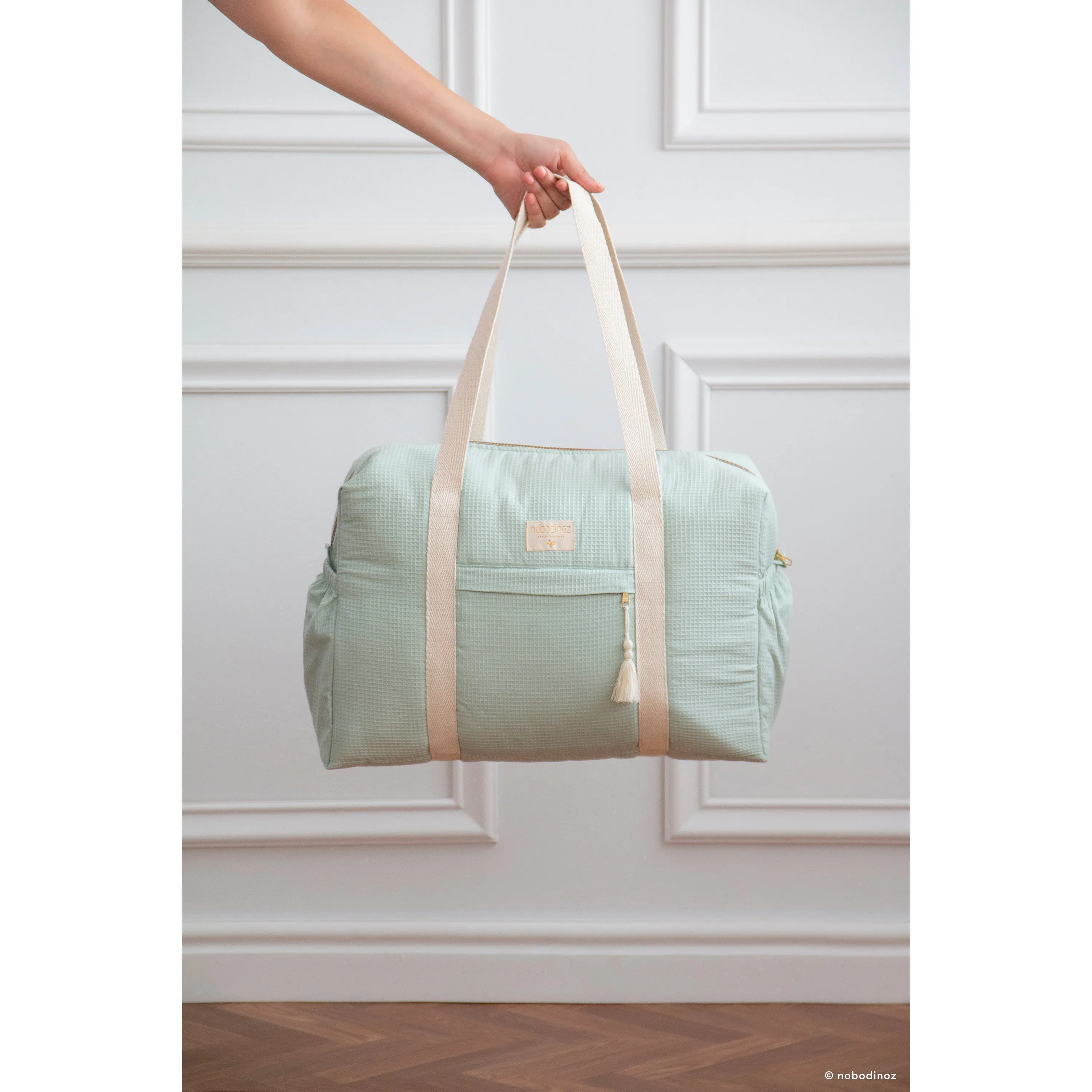 nobodinoz Paris Maternity Bag White Bubble/Aqua