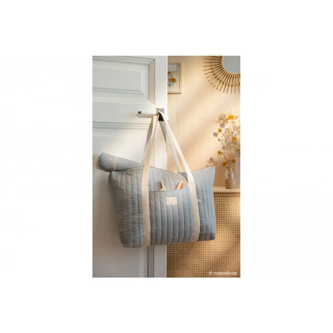 nobodinoz Paris Maternity Bag Willow Soft Blue