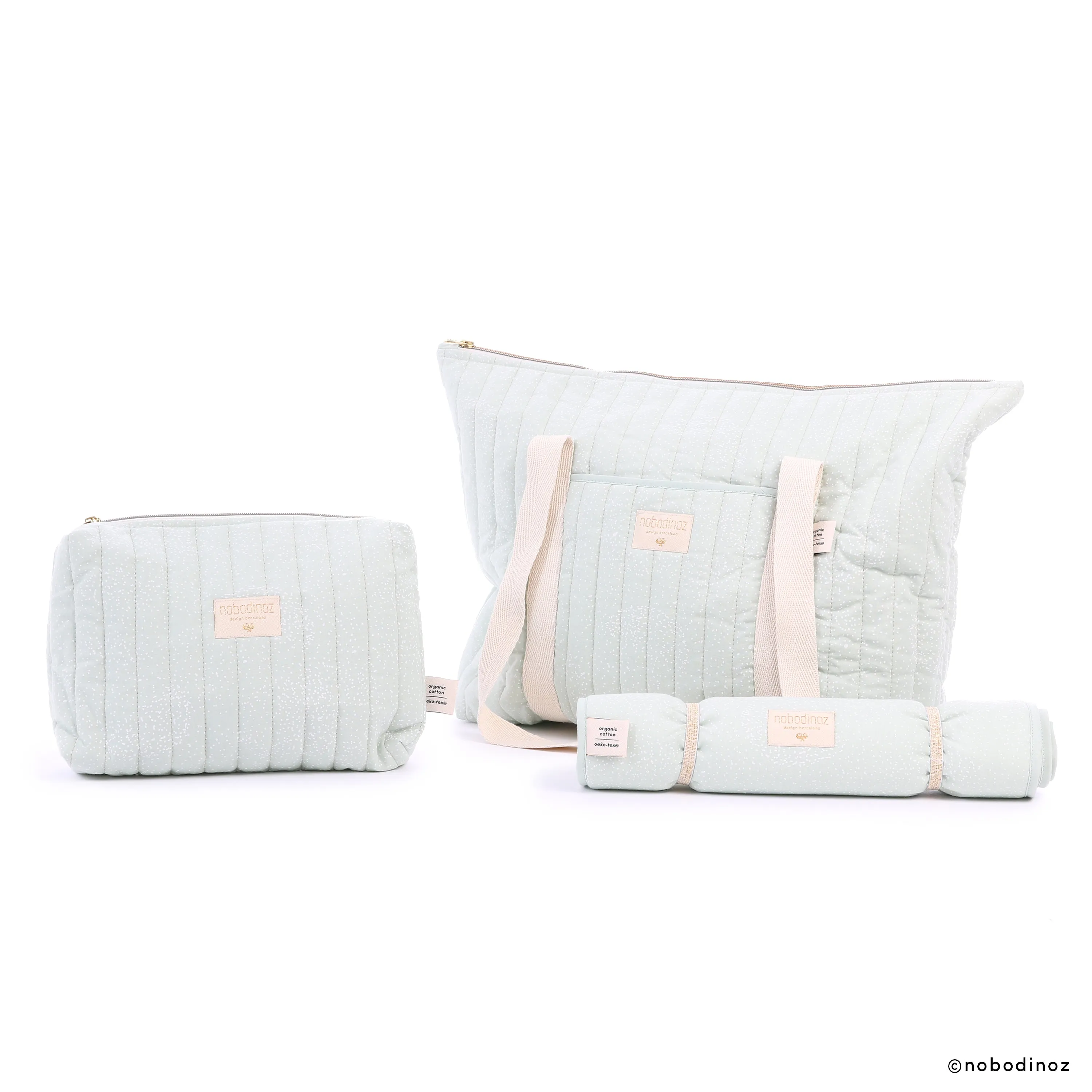 nobodinoz Travel Vanity Case White Bubble/Auqa
