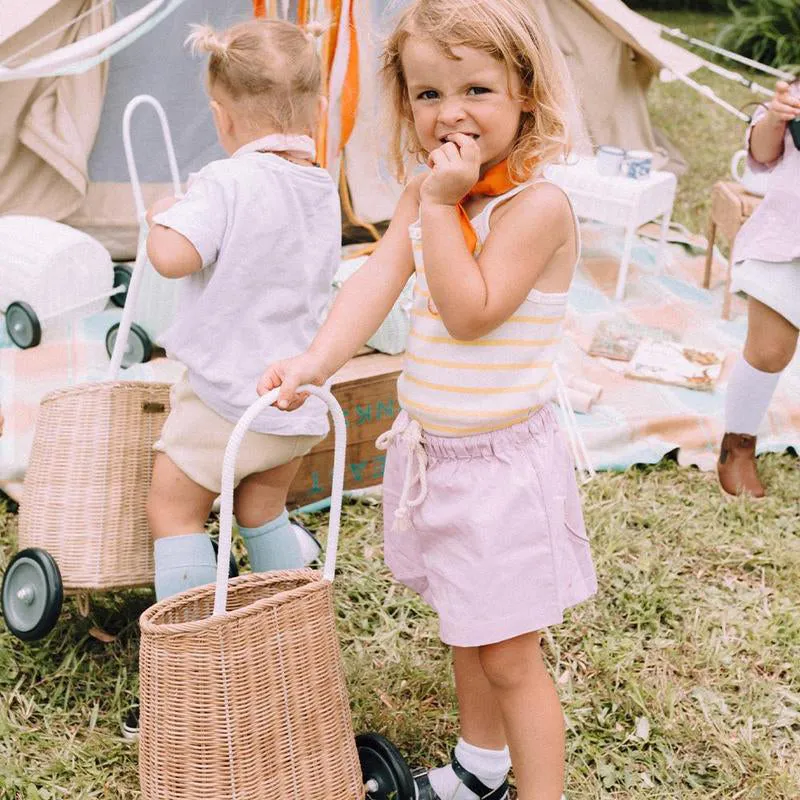 Olli Ella Rattan Shell Bag - Luggy - Natural