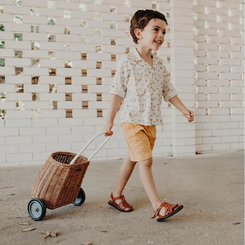 Olli Ella Rattan Shell Bag - Luggy - Natural
