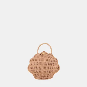 Olli Ella Rattan Shell Bag - Rose