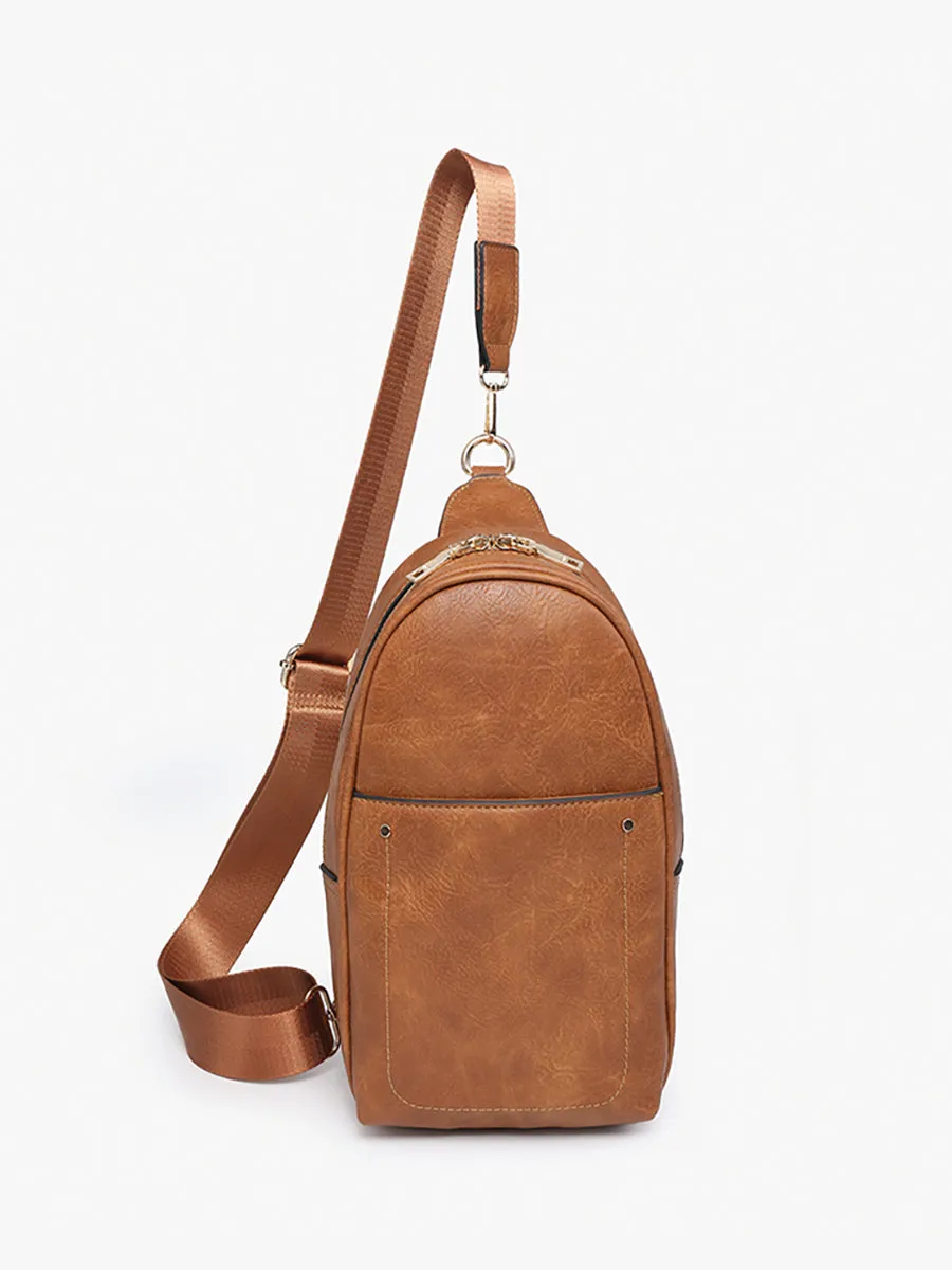 Pamela Vegan Double Zip Sling Bag