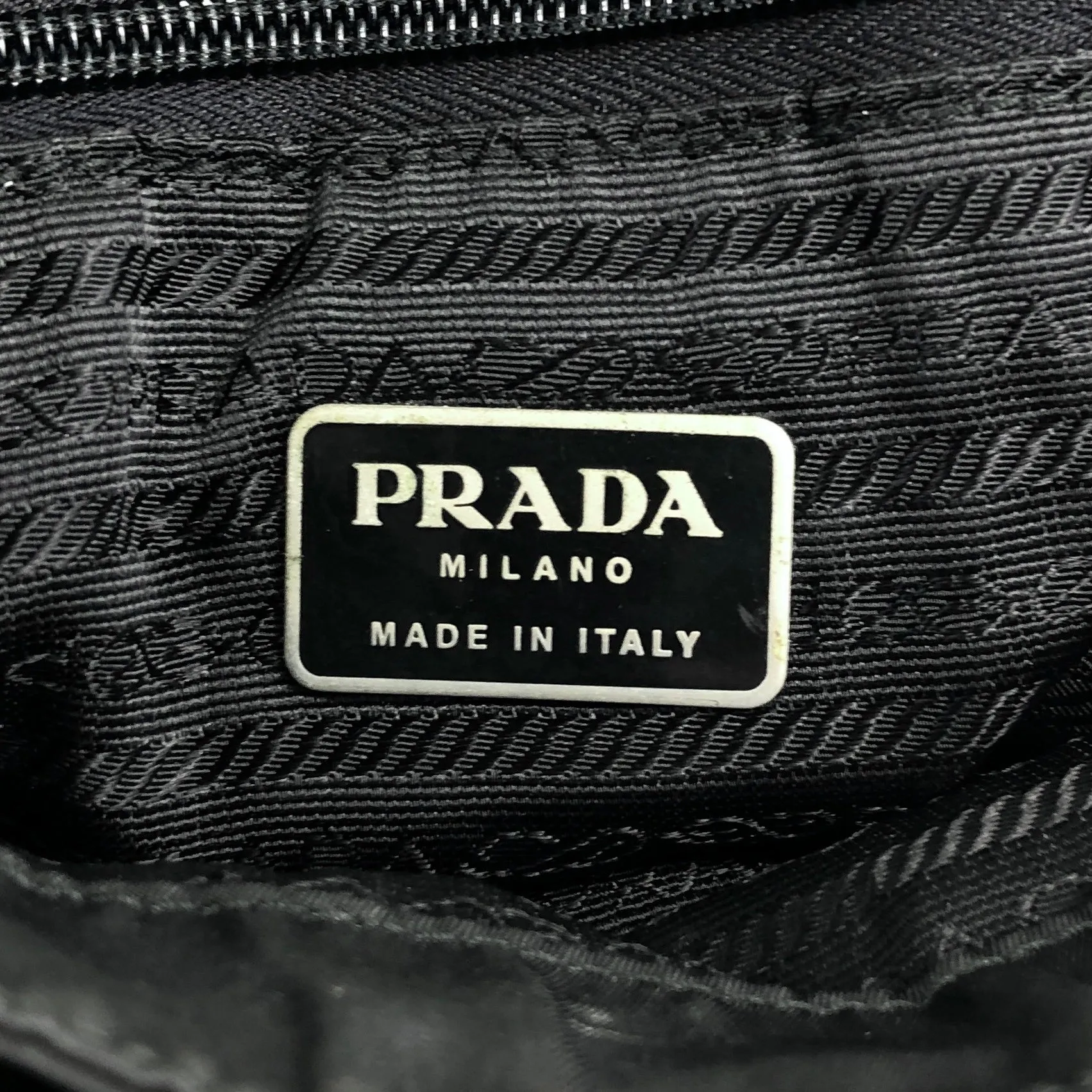 PRADA Triangle Logo Front Buckle Shoulder bag Black Vintage uiz535