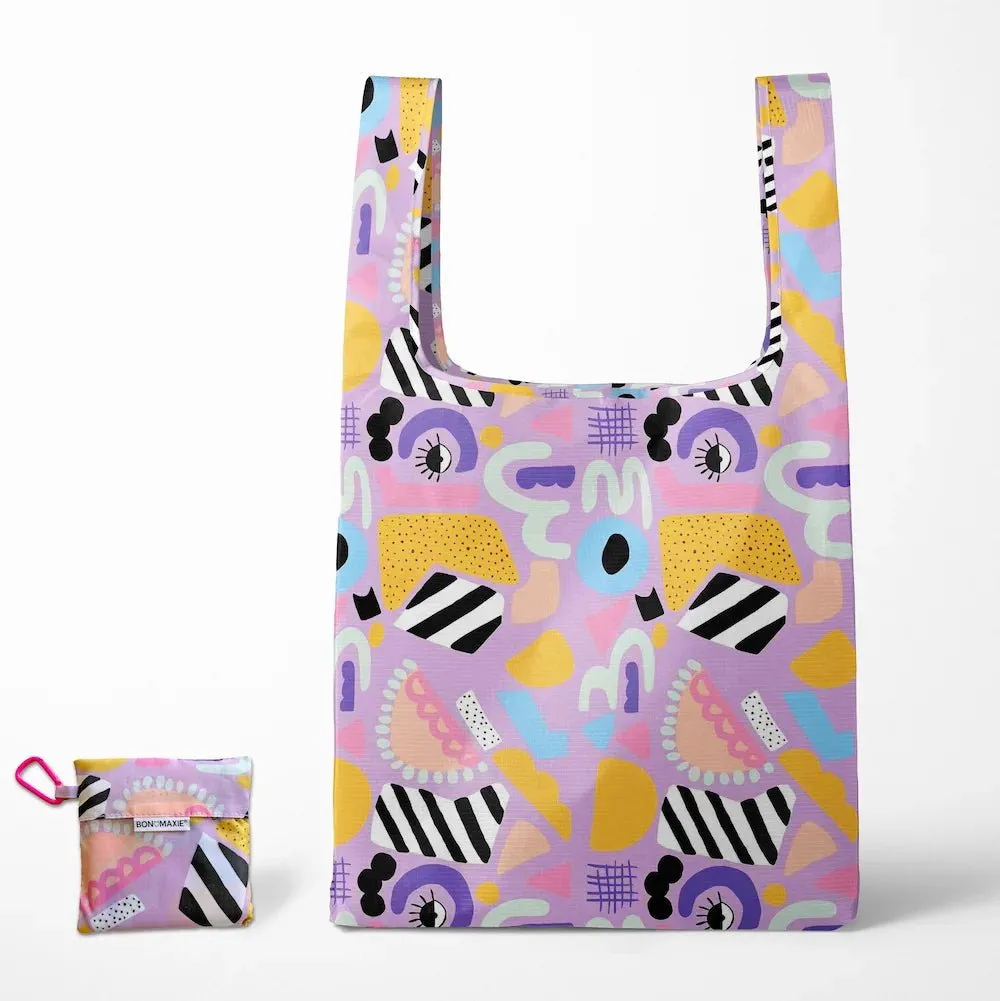 Reusable Shopping Bag - 2 Sizes -- Eye Love Purple