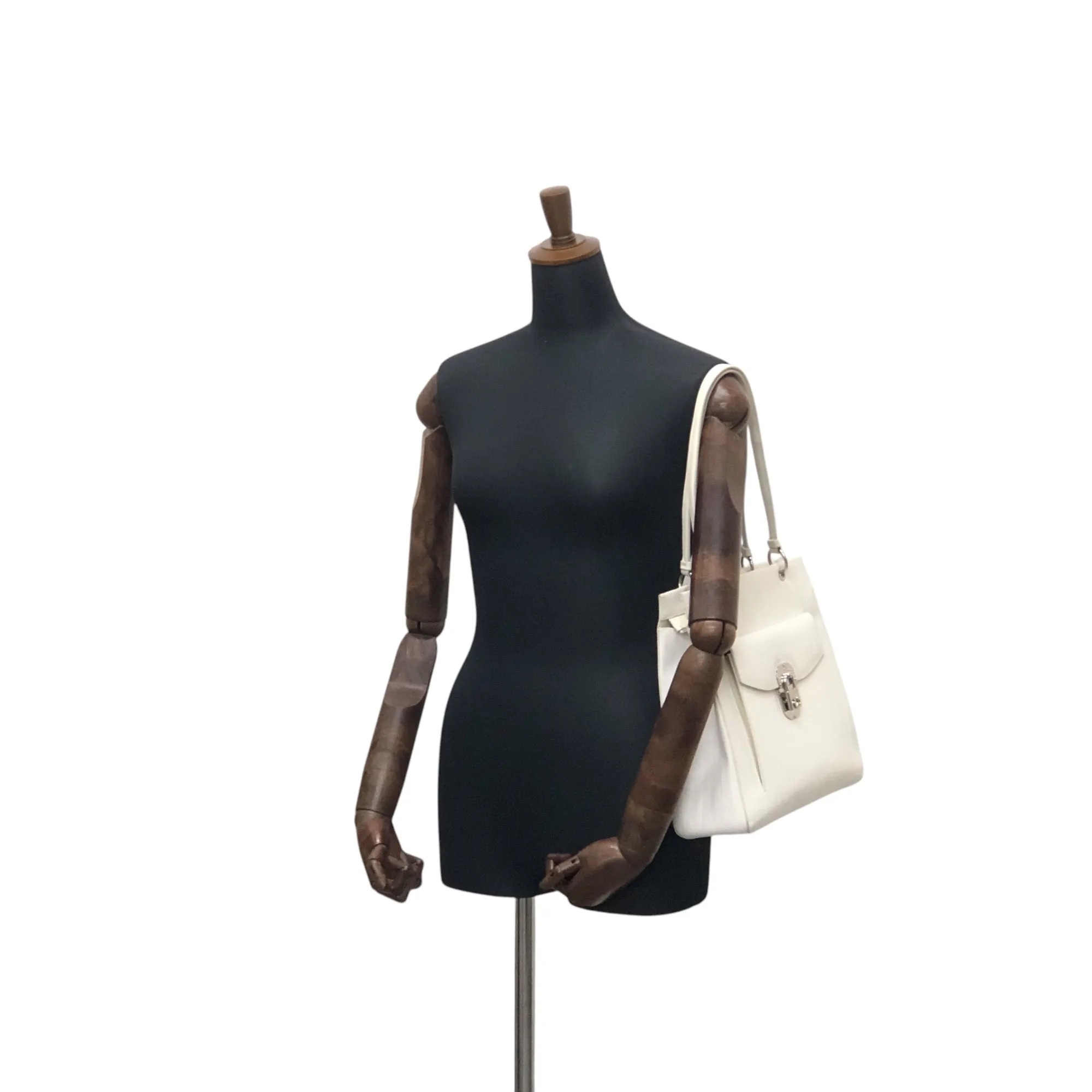Salvatore Ferragamo Gancini Padlock Shoulder bag White Vintage 7g4vvu