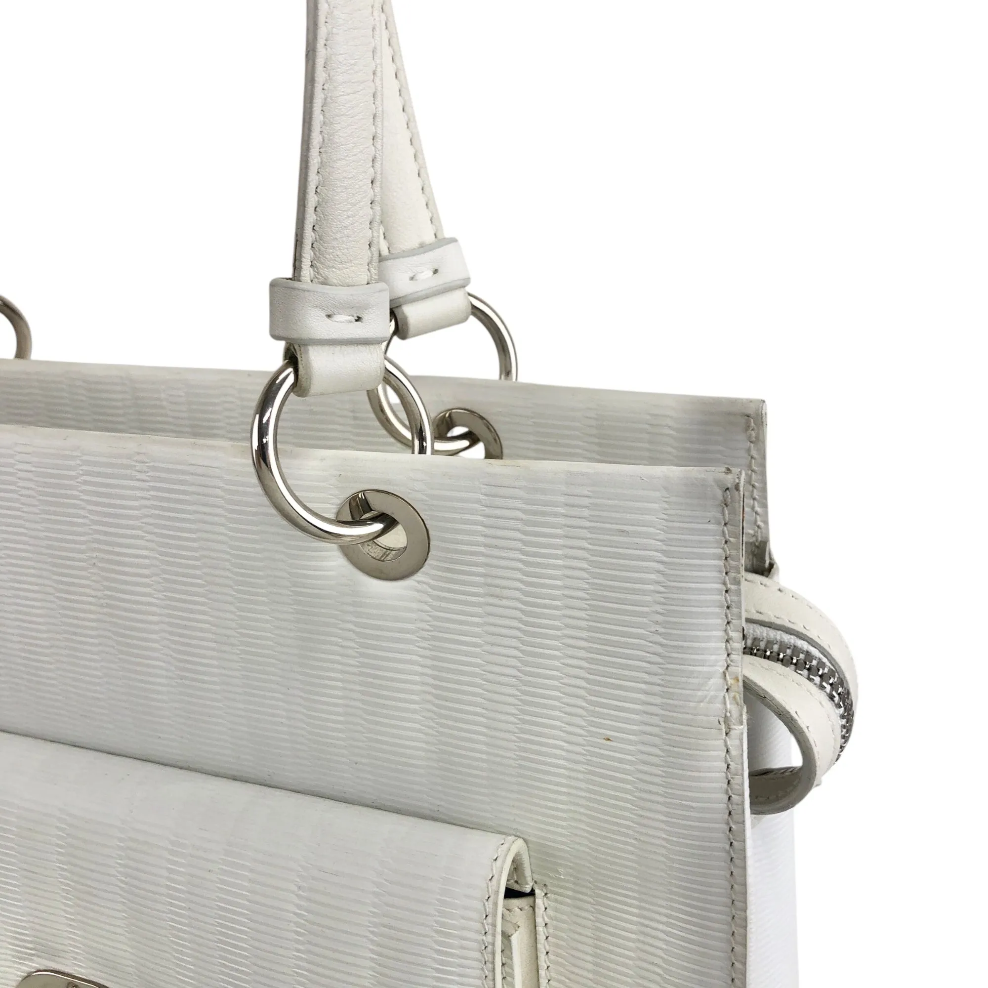 Salvatore Ferragamo Gancini Padlock Shoulder bag White Vintage 7g4vvu