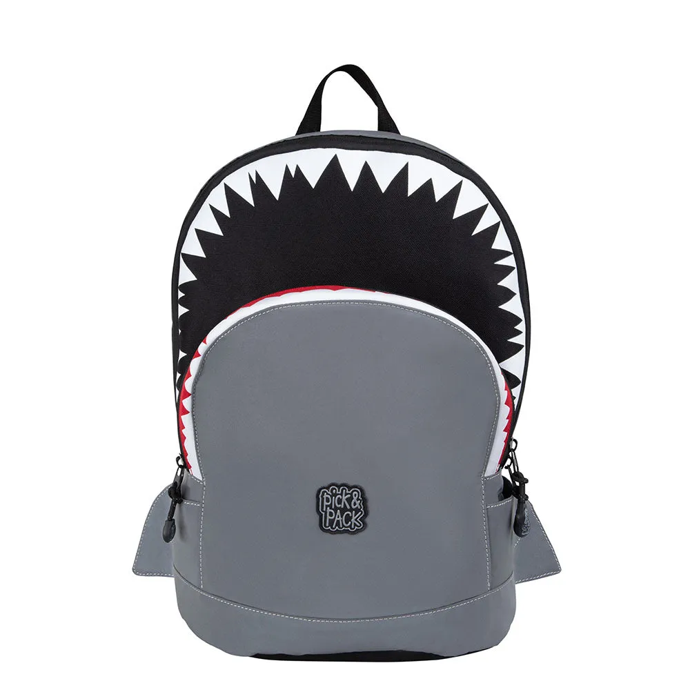 Shark Shape Backpack M Visible grey (reflective)