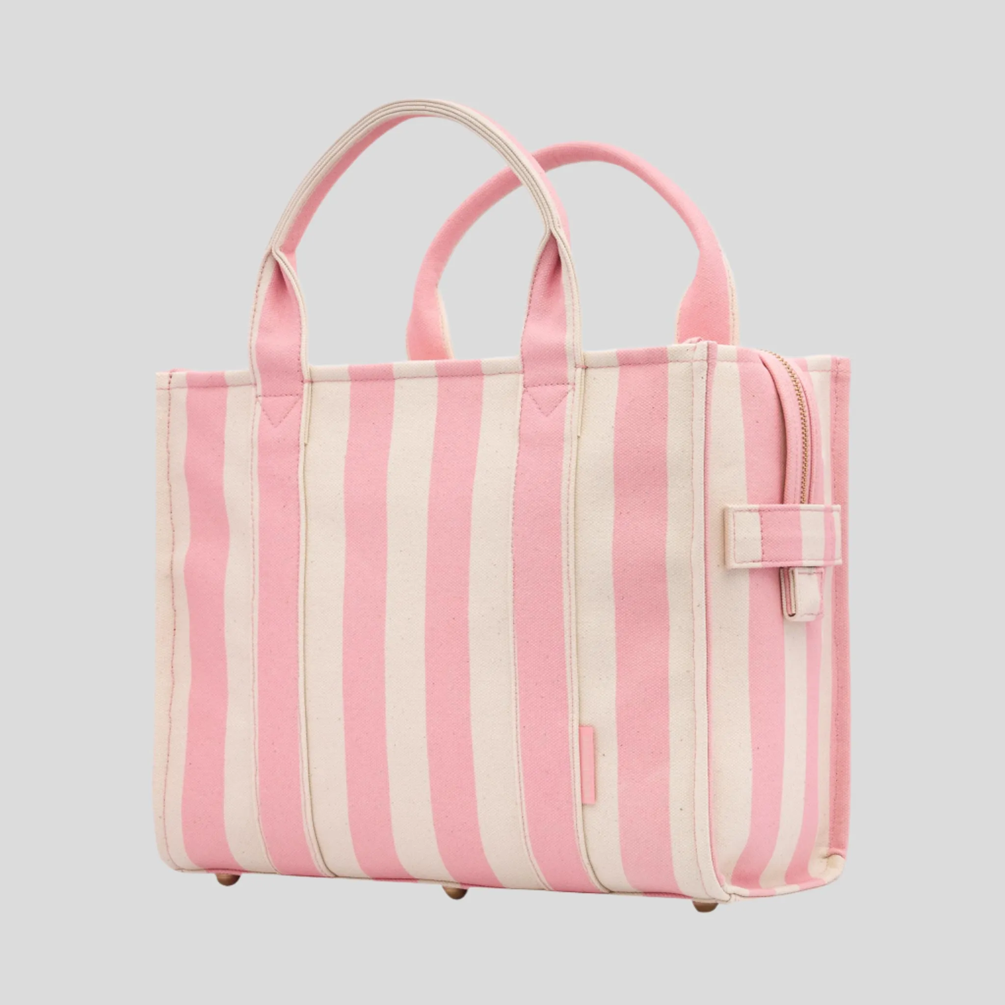 Small Bon Vivant Structured Tote Bag -- Blush Stripe