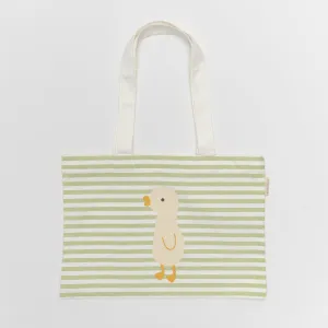 SUNNYLiFE Kids Canvas Beach Bag Duck Sage Stripe