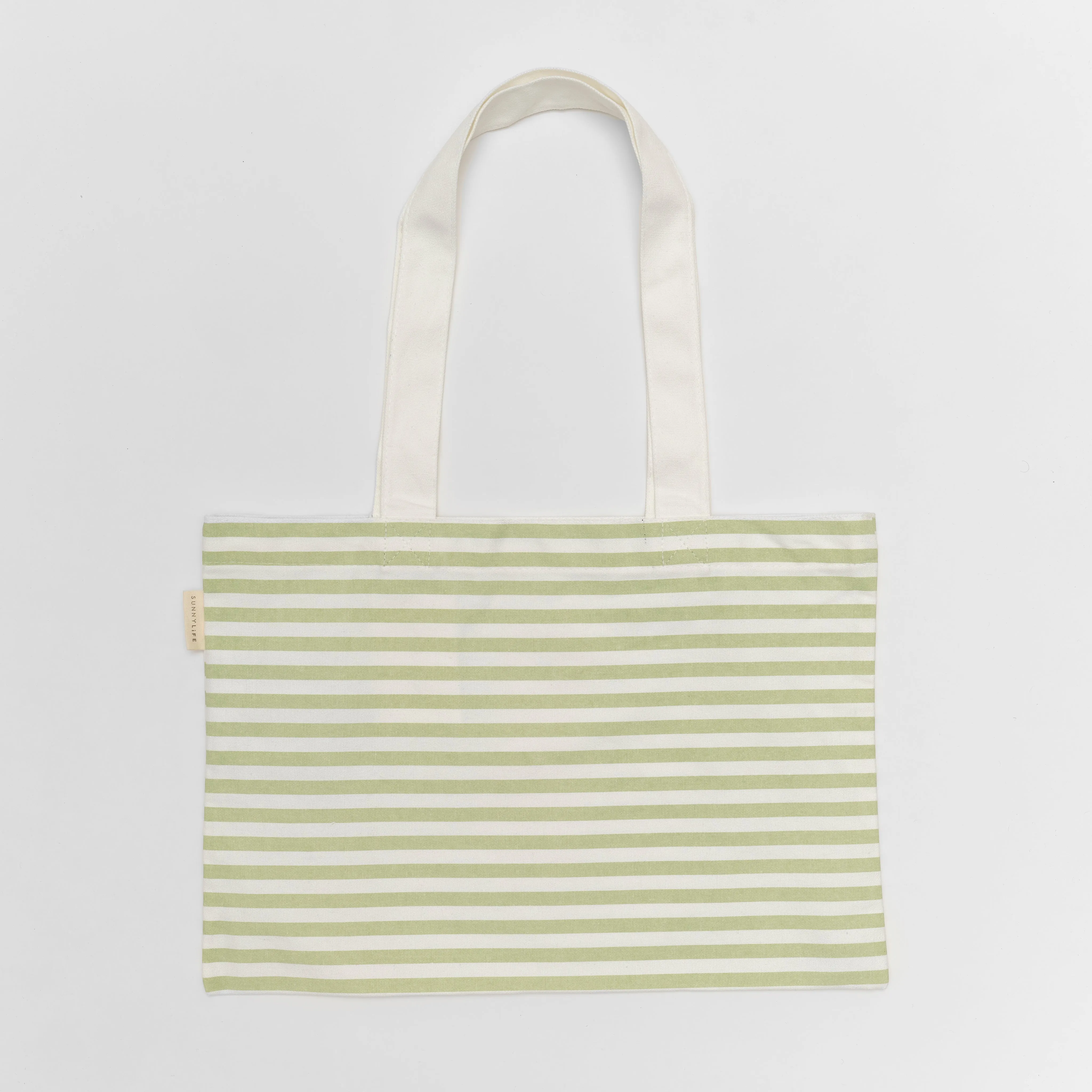 SUNNYLiFE Kids Canvas Beach Bag Duck Sage Stripe