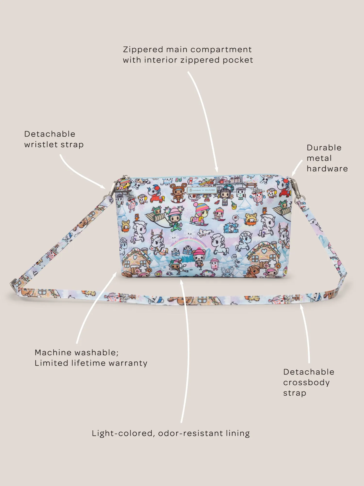 tokidoki Snow Day Be Quick Shoulder Diaper Bag Accessory  Ice Blue