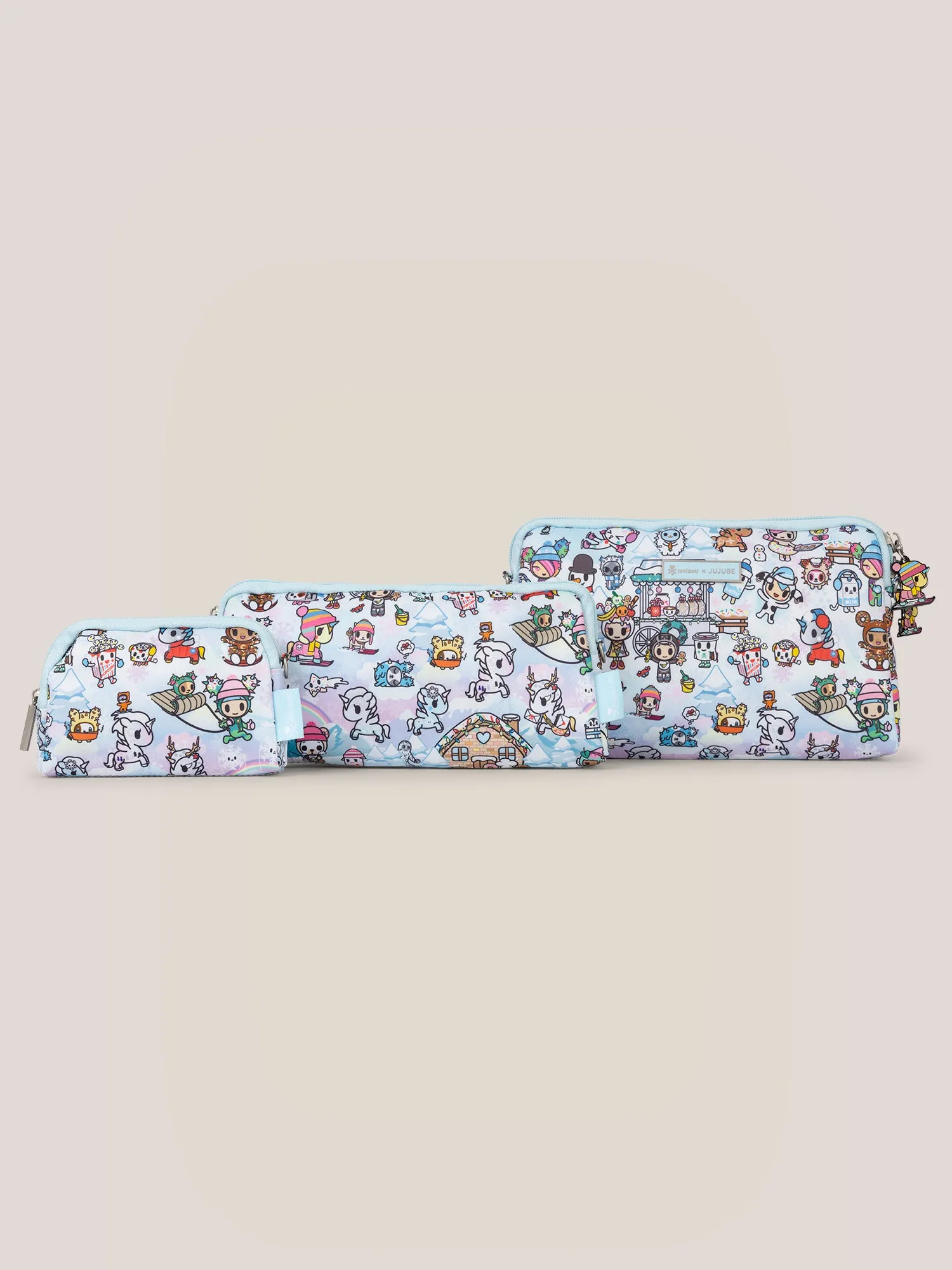 tokidoki Snow Day Be Set 3-Piece Pouch Set  Ice Blue