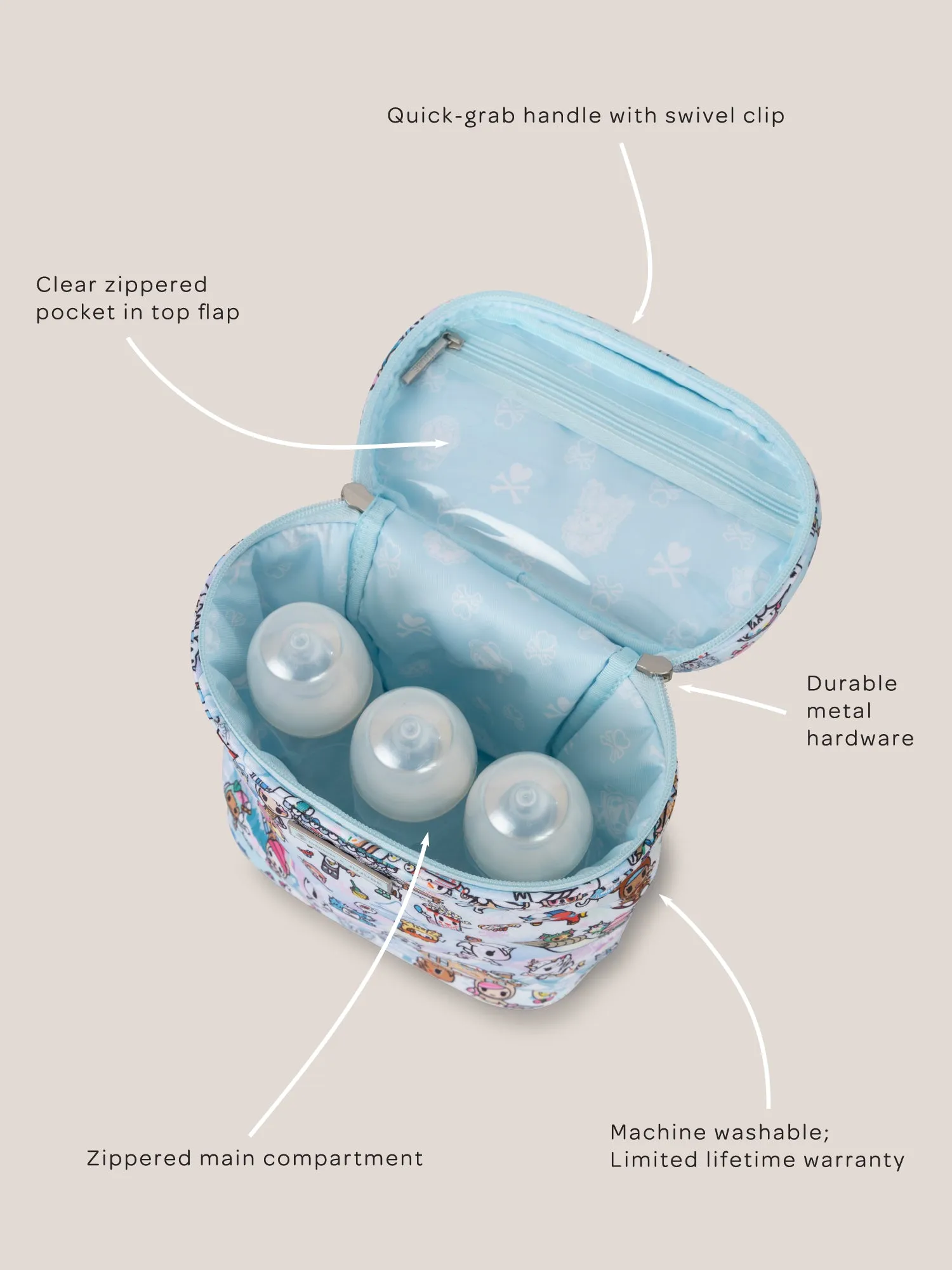 tokidoki Snow Day Fuel Cell Insulated Bottle Bag  Ice Blue