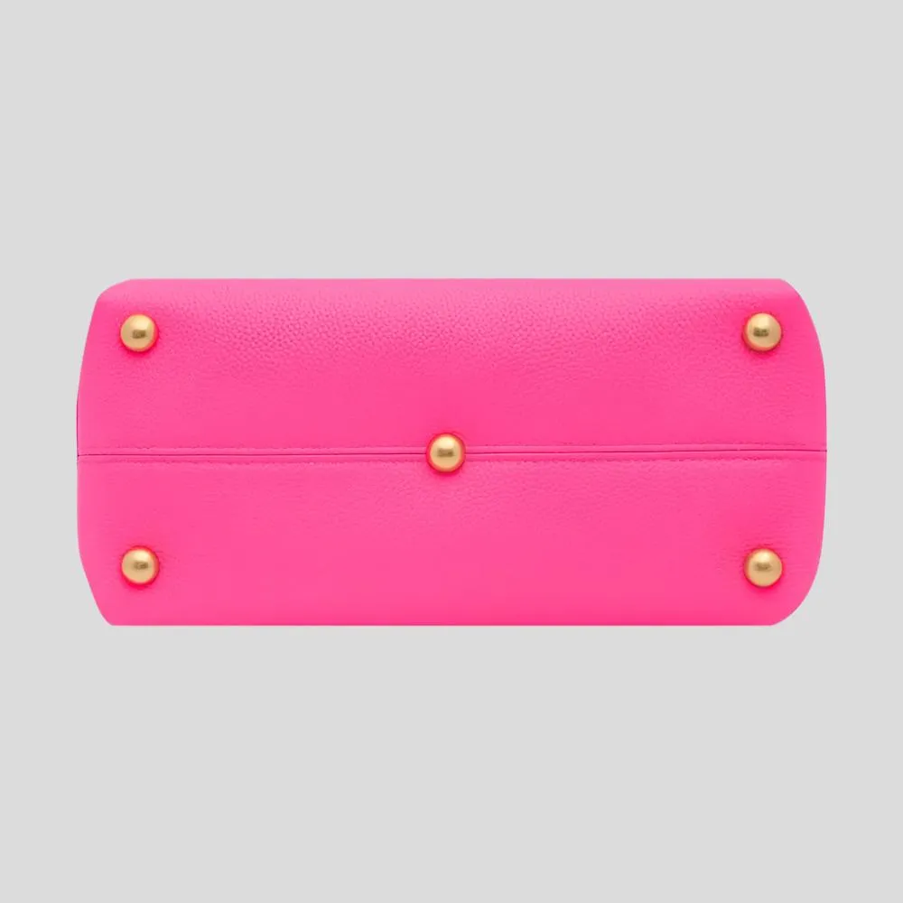 Tryhard Leather Crossbody Bag -- Neon Pink