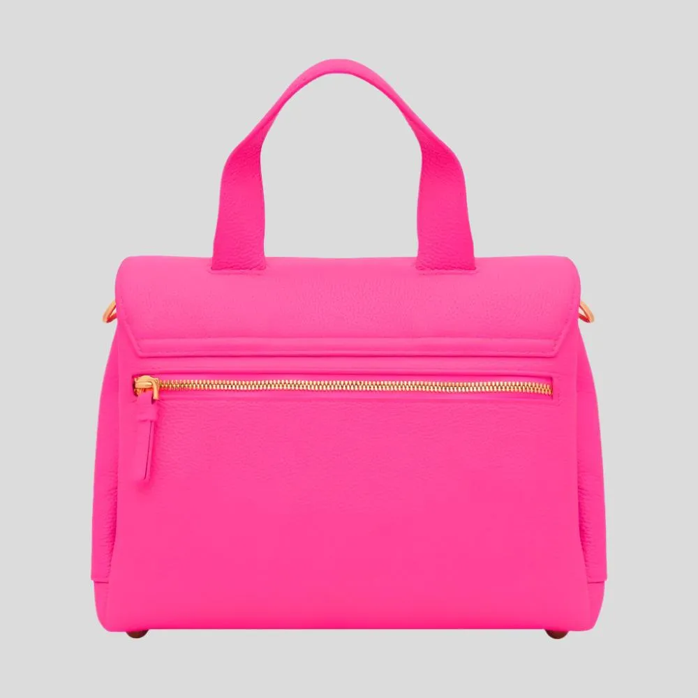 Tryhard Leather Crossbody Bag -- Neon Pink