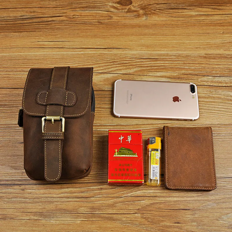 Vintage Leather Cigarette Cases Belt Pouch for Men Waist Bag BELT BAG For Men