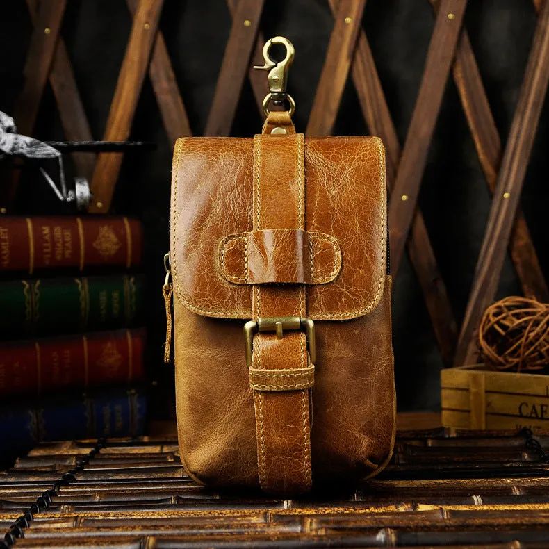 Vintage Leather Cigarette Cases Belt Pouch for Men Waist Bag BELT BAG For Men