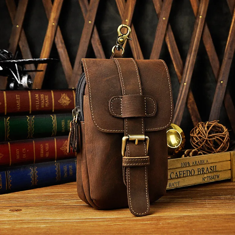 Vintage Leather Cigarette Cases Belt Pouch for Men Waist Bag BELT BAG For Men