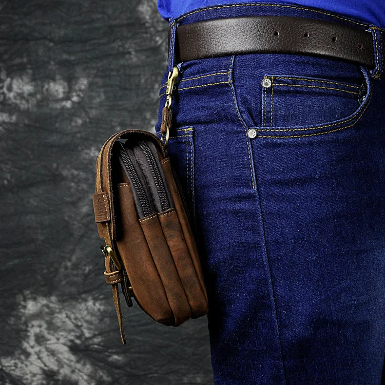 Vintage Leather Cigarette Cases Belt Pouch for Men Waist Bag BELT BAG For Men