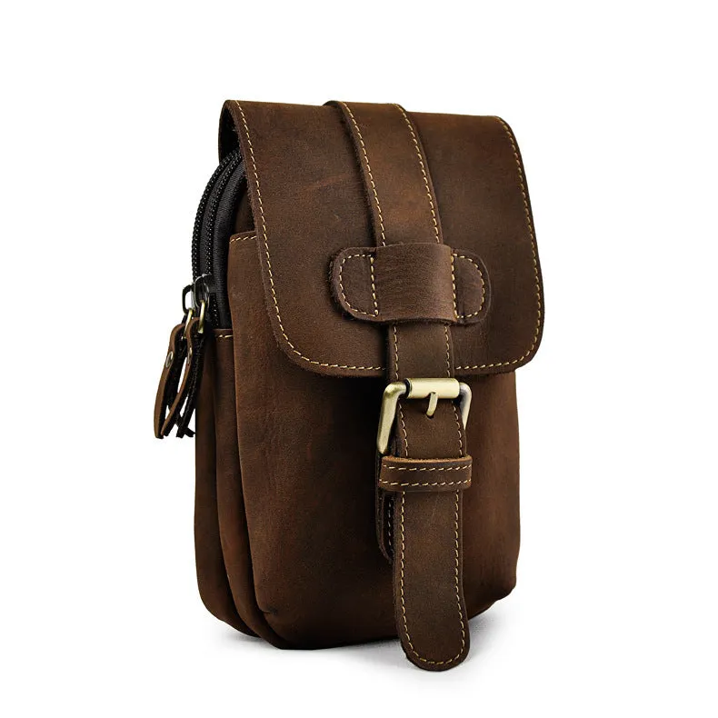 Vintage Leather Cigarette Cases Belt Pouch for Men Waist Bag BELT BAG For Men