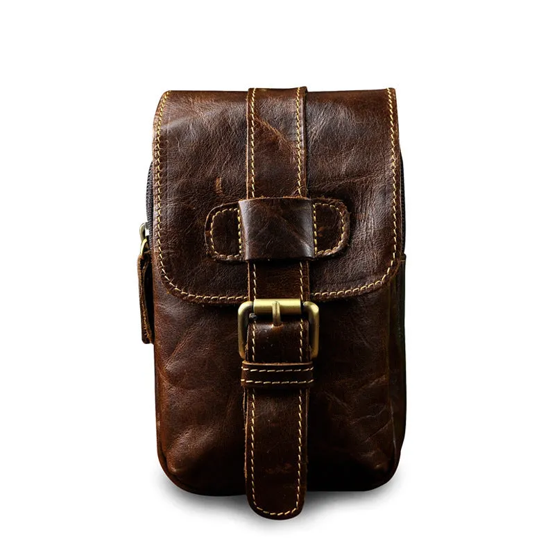 Vintage Leather Cigarette Cases Belt Pouch for Men Waist Bag BELT BAG For Men
