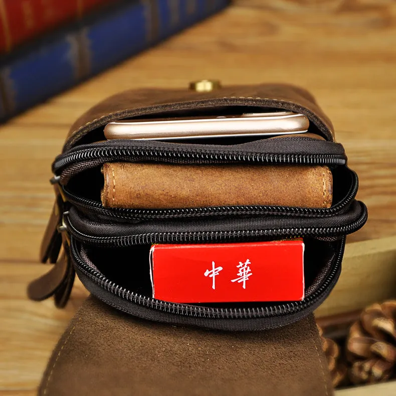 Vintage Leather Cigarette Cases Belt Pouch for Men Waist Bag BELT BAG For Men