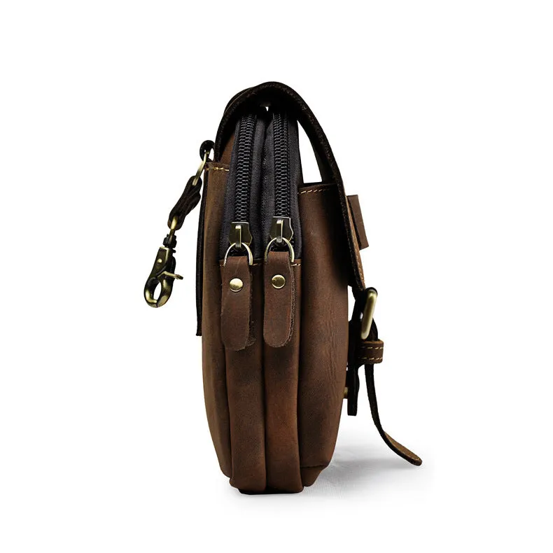 Vintage Leather Cigarette Cases Belt Pouch for Men Waist Bag BELT BAG For Men