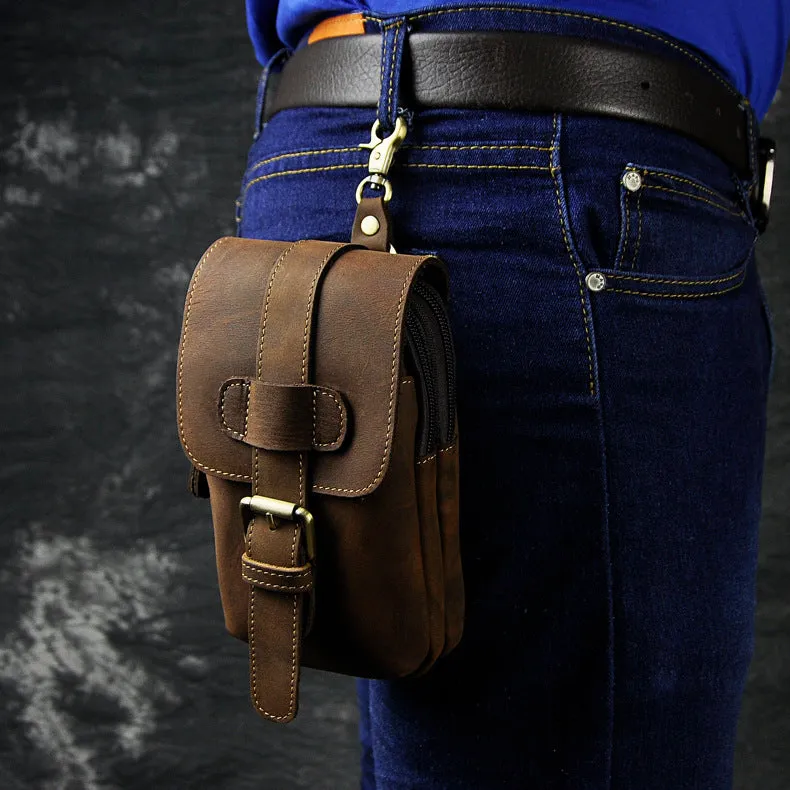 Vintage Leather Cigarette Cases Belt Pouch for Men Waist Bag BELT BAG For Men