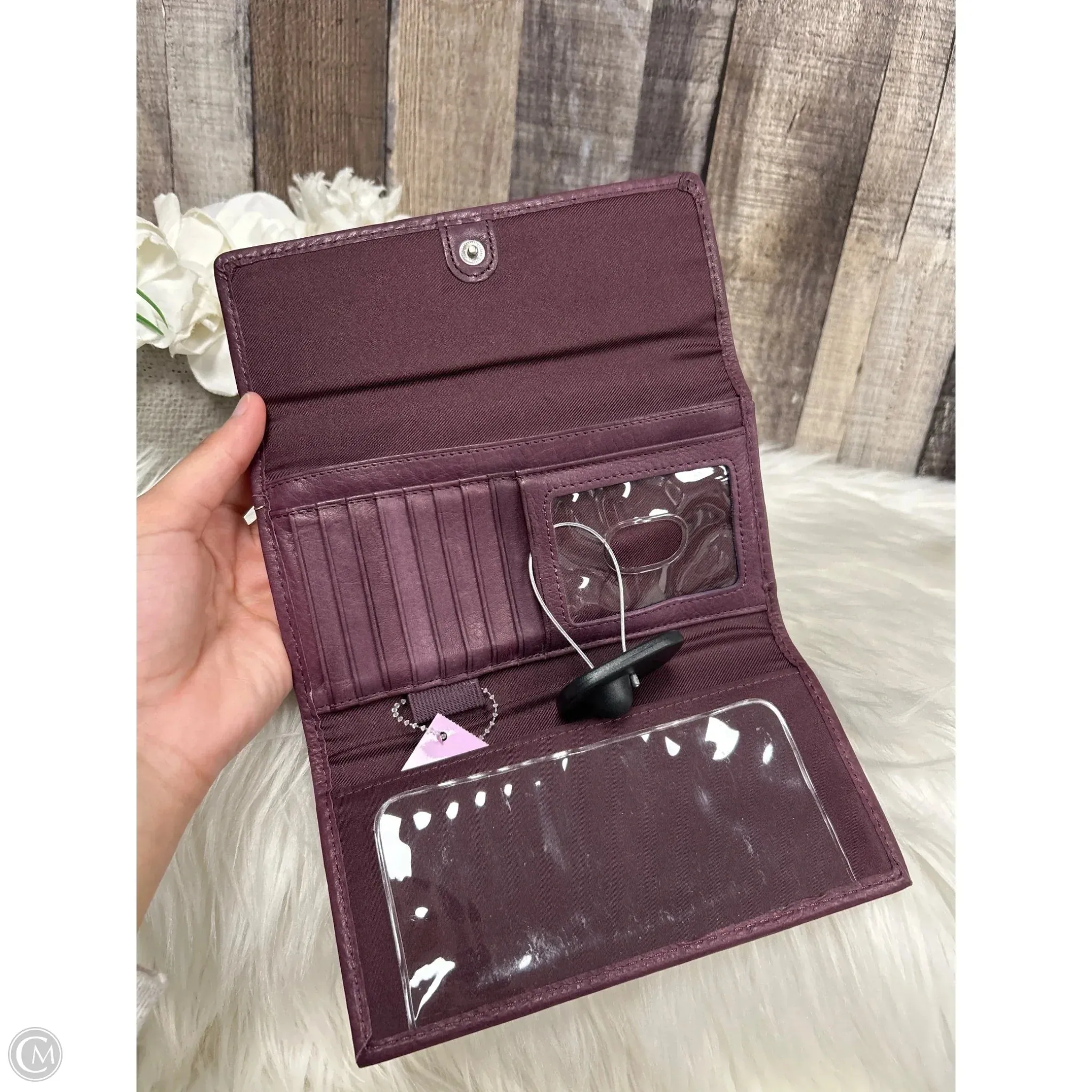 Wallet Leather By Fossil, Size: Medium