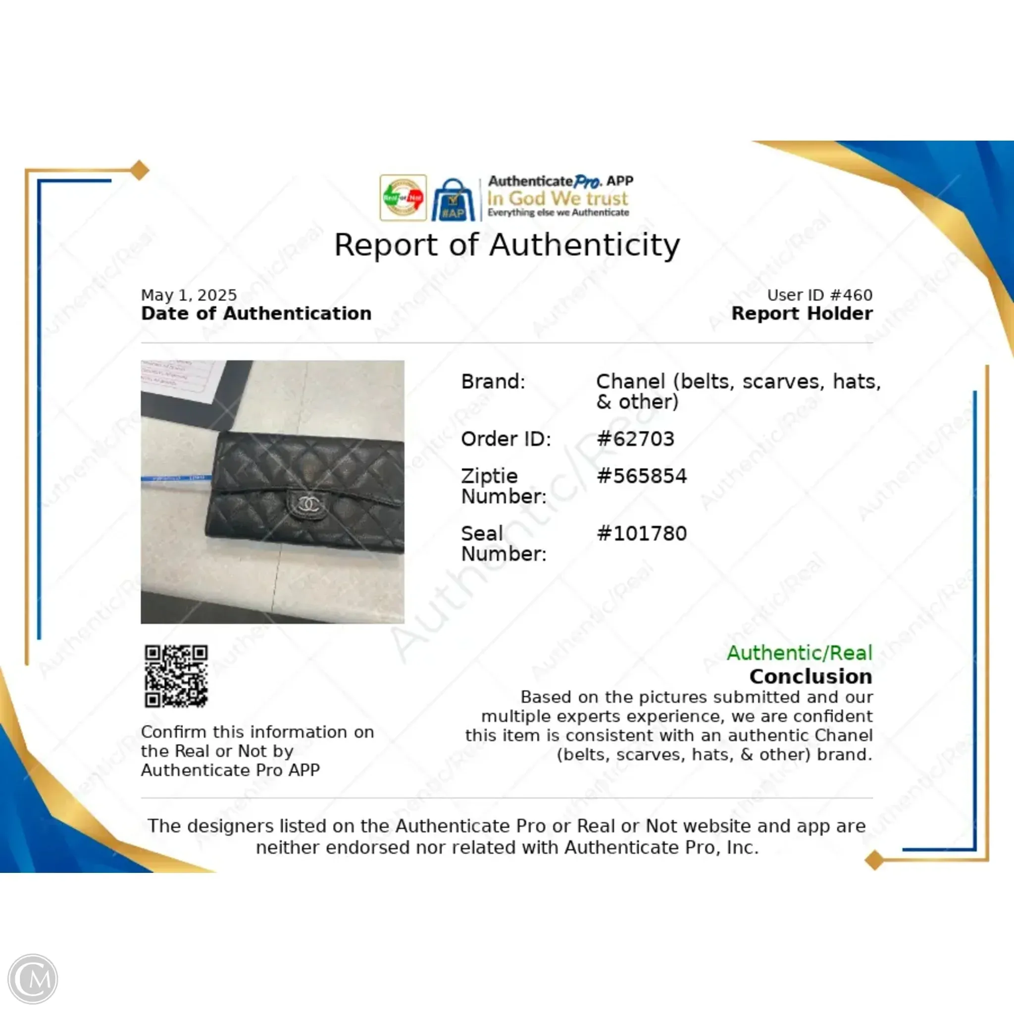 Wallet Luxury Designer By Chanel, Size: Medium