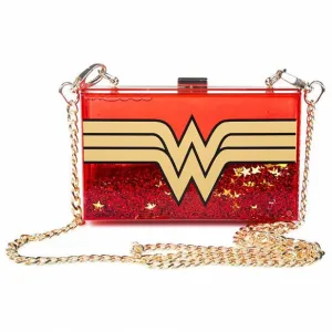 Wonder Woman Glitter Perspex Clutch Bag